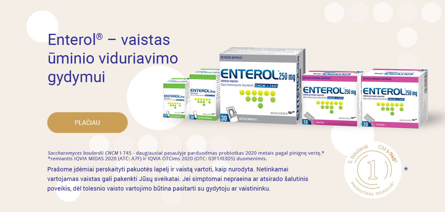 Enterol<sup>®</sup> – Nr.1 probiotikas pasaulyje
